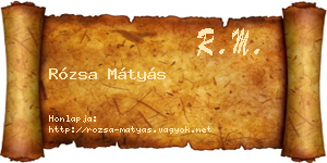 Rózsa Mátyás névjegykártya