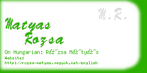 matyas rozsa business card